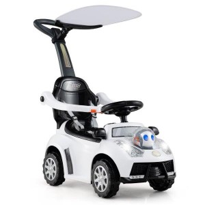 Stumiamas vaikiškas automobilis su stūmimo rankena 3-in-1